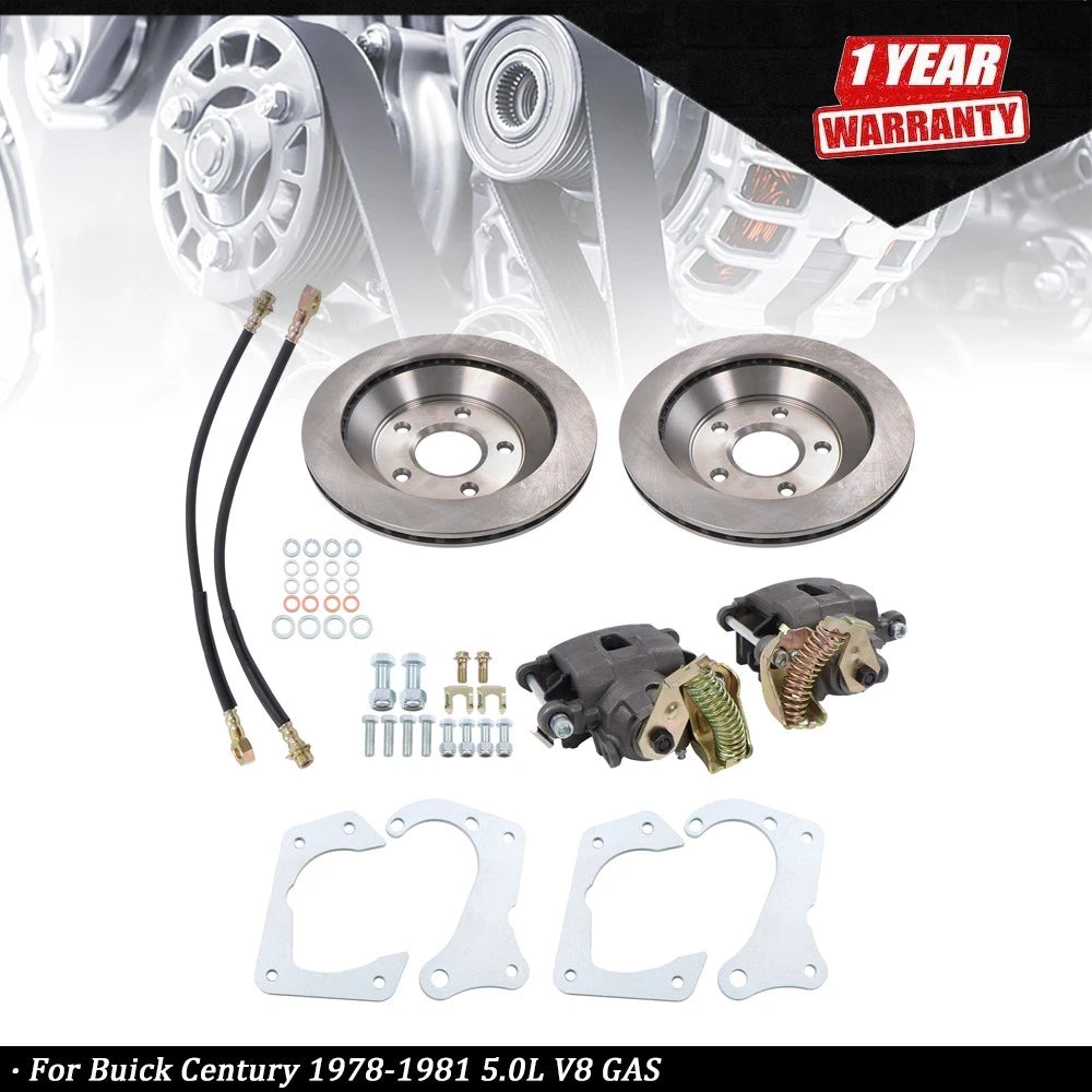 Rear Brake Disc Set w/ E-Brake for Buick Century Skylark (1978–1979)