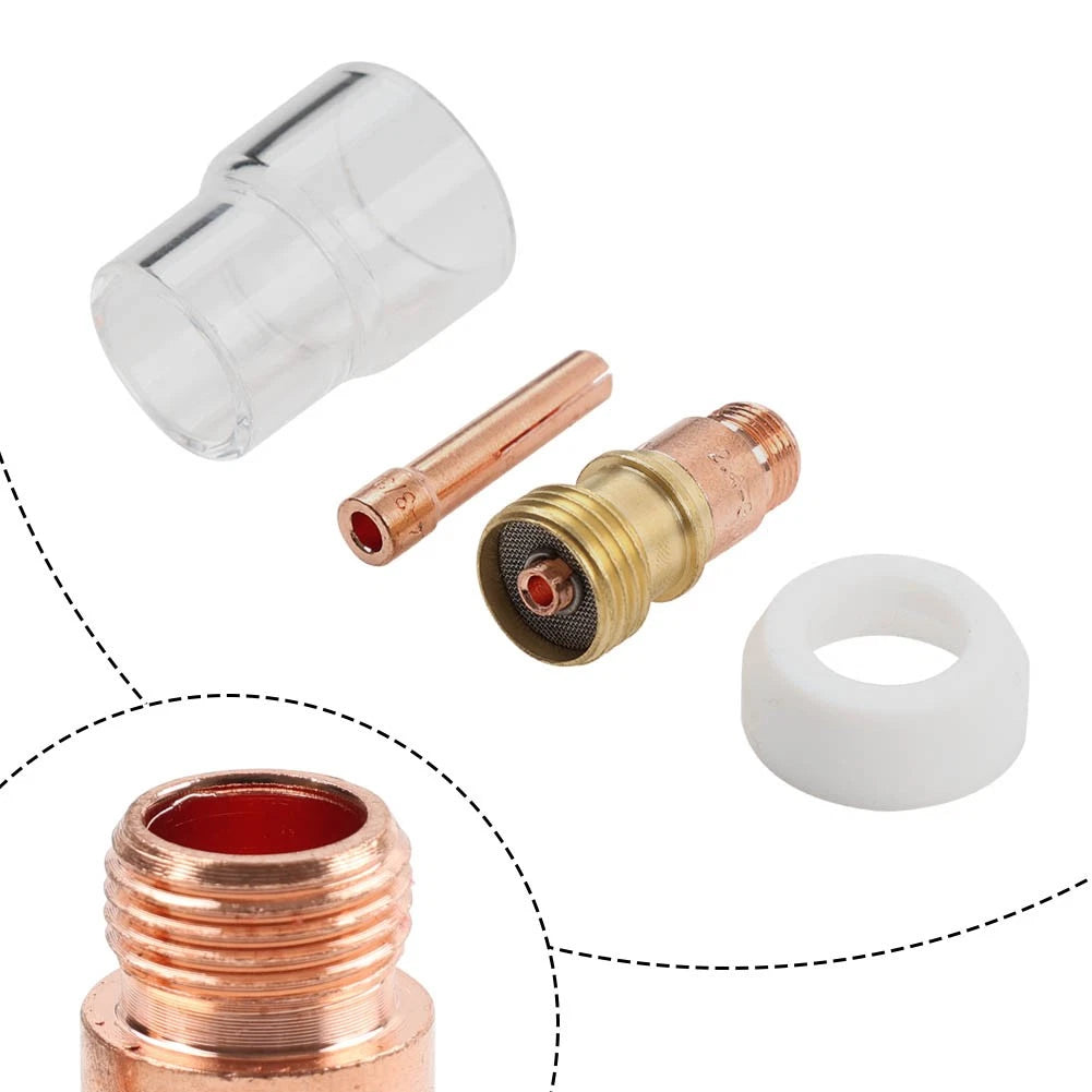 10PCS TIG Welding Torch Stubby Gas Lens #12 Pyrex Cup Kit for WP-17/18/26