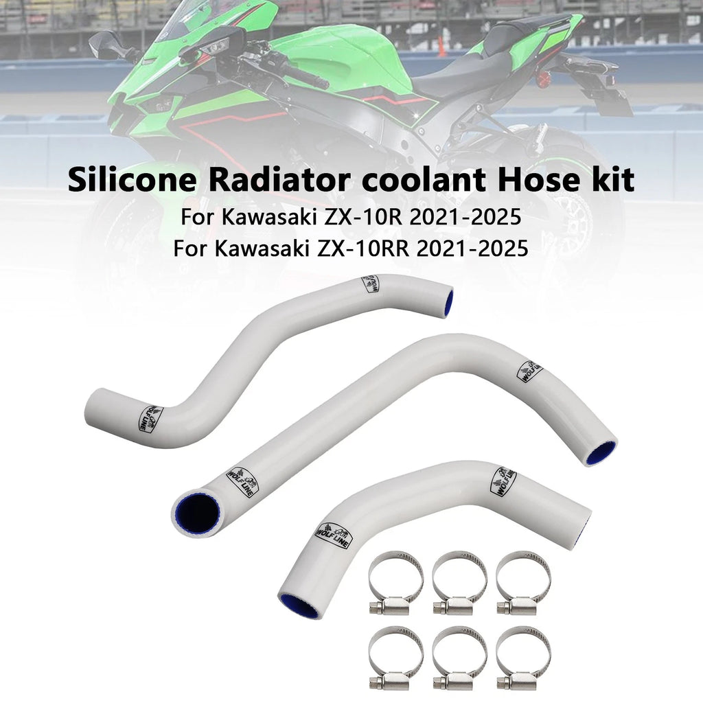 Silicone Radiator Coolant Hose for Kawasaki ZX10R ZX-10RR (2021–2025)