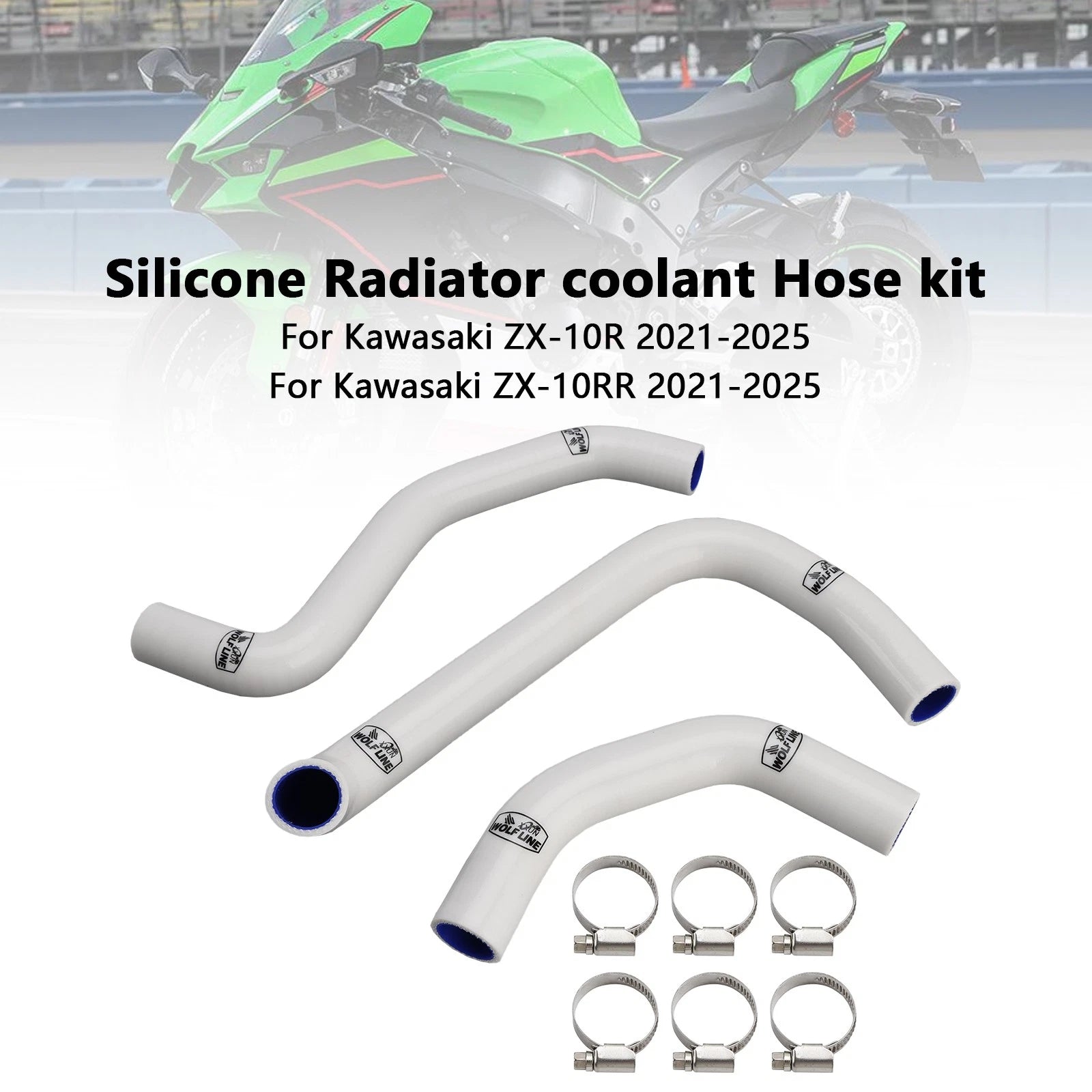 Silicone Radiator Coolant Hose for Kawasaki ZX10R ZX-10RR (2021–2025)