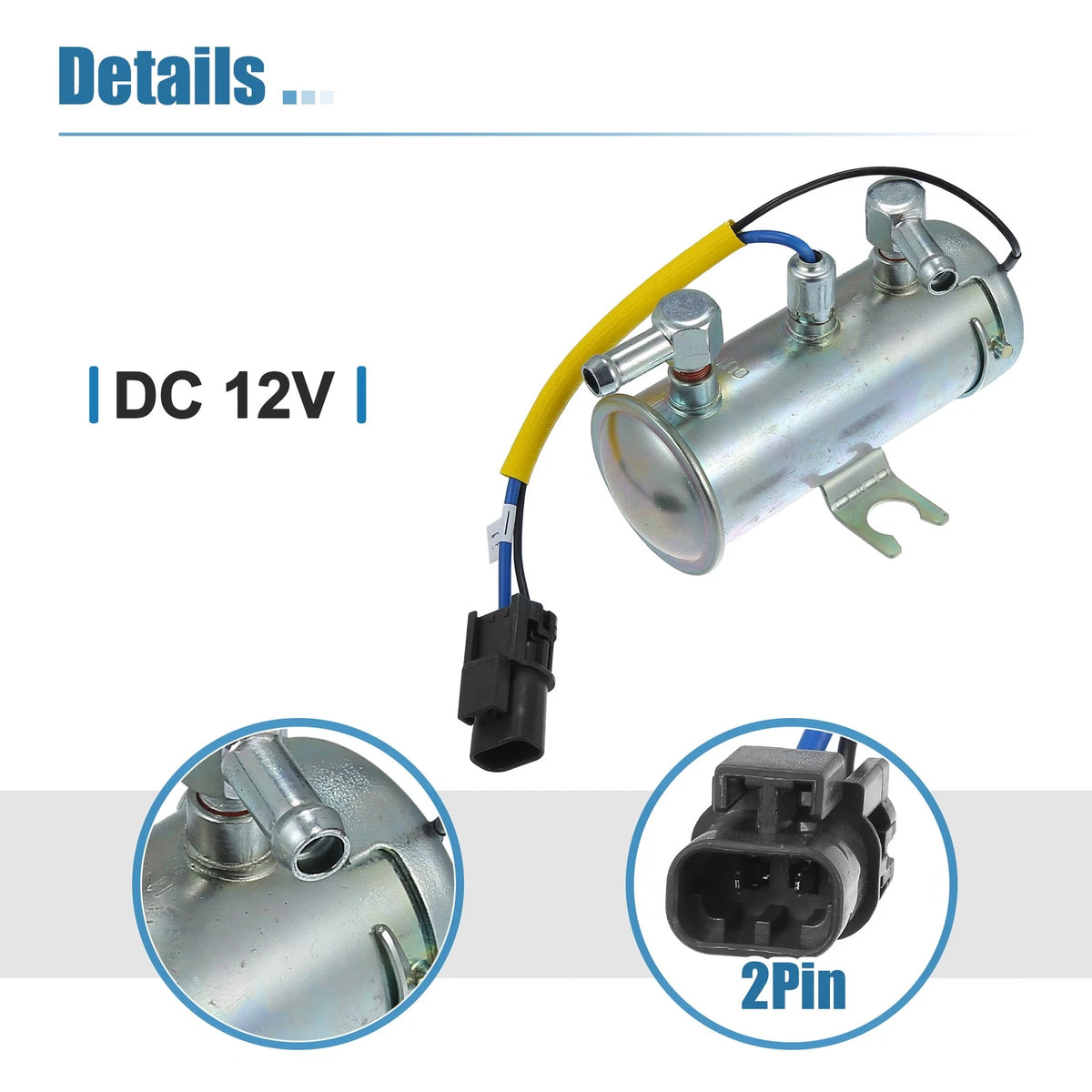 Set of 1 12V Universal Electric Fuel Pump Replacement