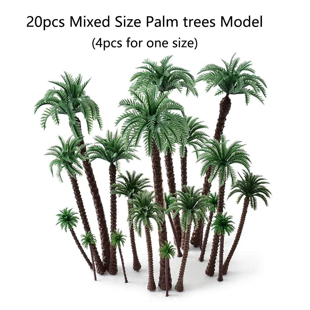 20pcs Palm Tree Models for DIY Miniature Garden Scenery