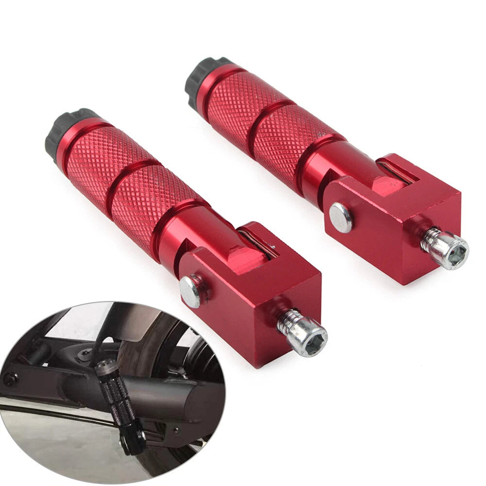 1 Pair Folding 8mm Footpegs for Motorcycle Universal Fit