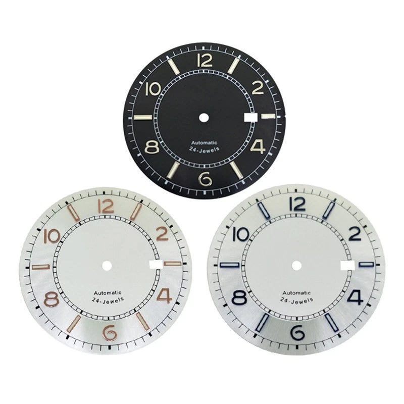 Watch Dial Plate for NH35 Movement (36.5mm, Steel, Green Luminous)