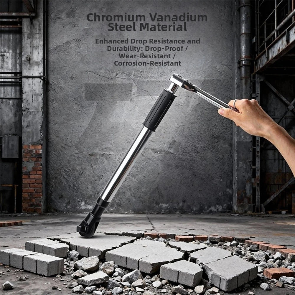 72-Tooth Extended Ratchet Mechanism for Ergonomic Grip