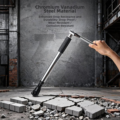72-Tooth Extended Ratchet Mechanism for Ergonomic Grip