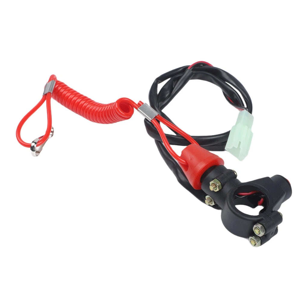 Engine Kill Switch with Tether for Boat Motorcycle Lawn Mower (Black Red)