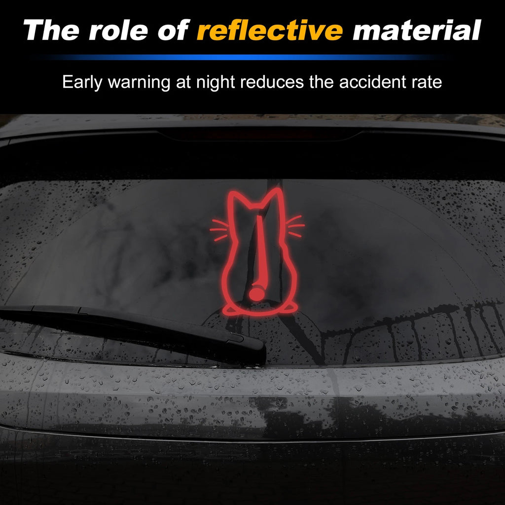 Reflective Bumper Decal for - Red Cute Kitten