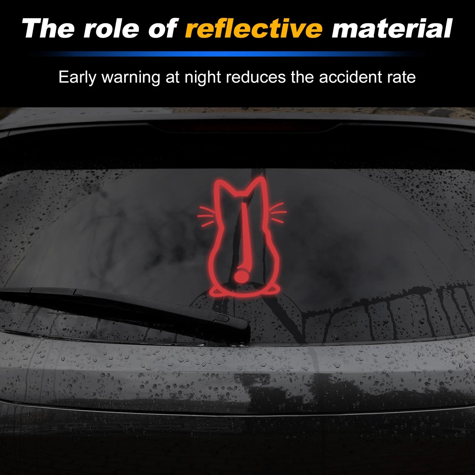 Reflective Bumper Decal for - Red Cute Kitten