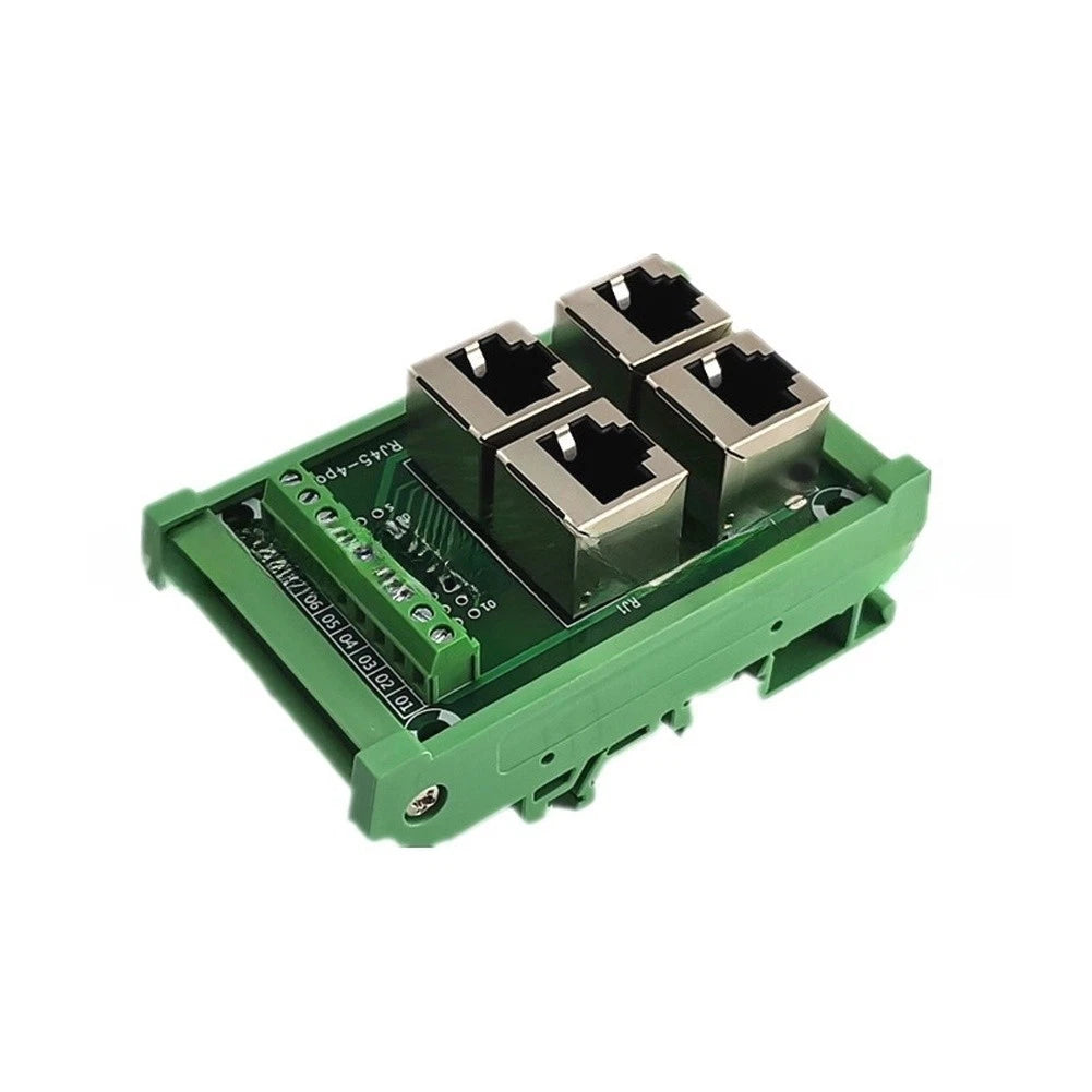 4-Port RJ45 Terminal Block Parallel Network Connector for Ethernet