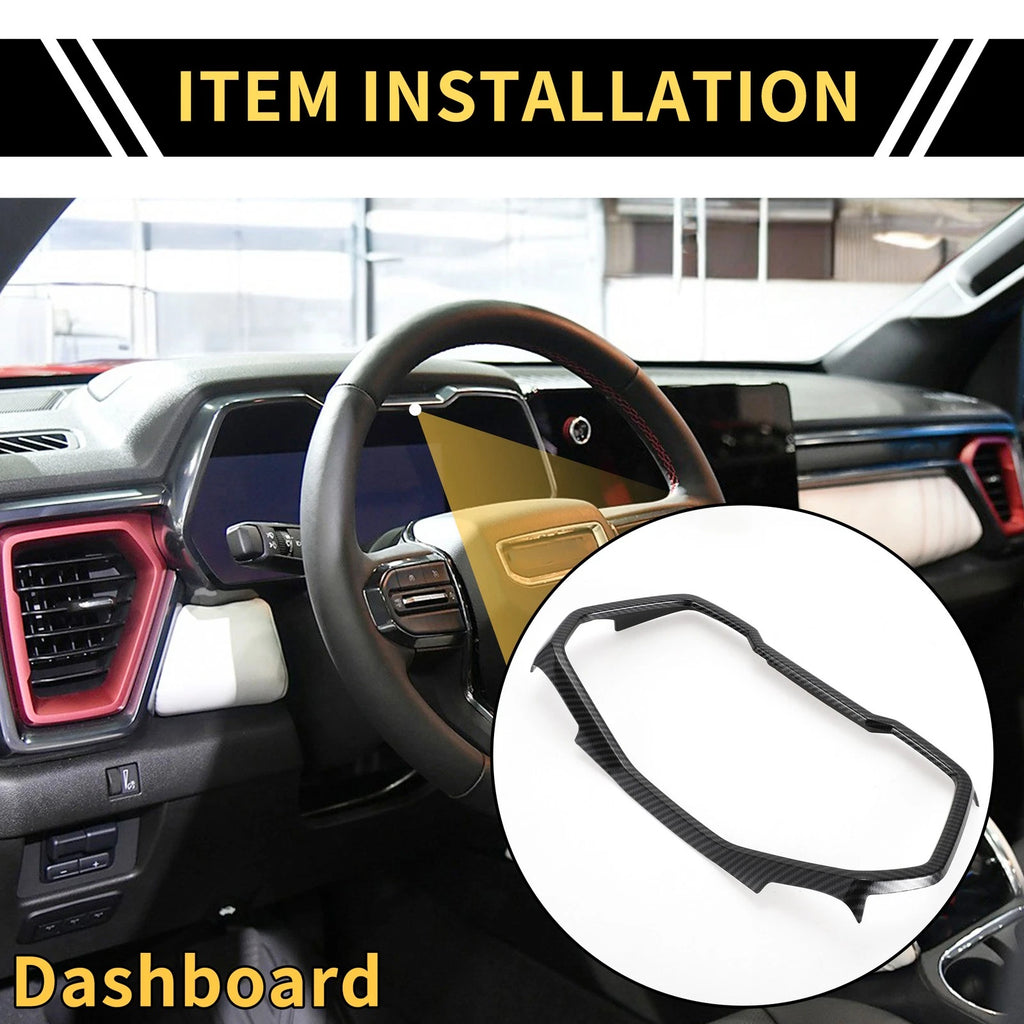Dashboard Meter Panel Frame Cover for Chevy Colorado 2023–2024 Carbon Fiber