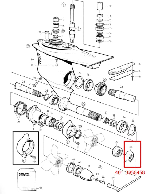 Fits Volvo Penta 3858458 Duo Prop rear thrust ring washer