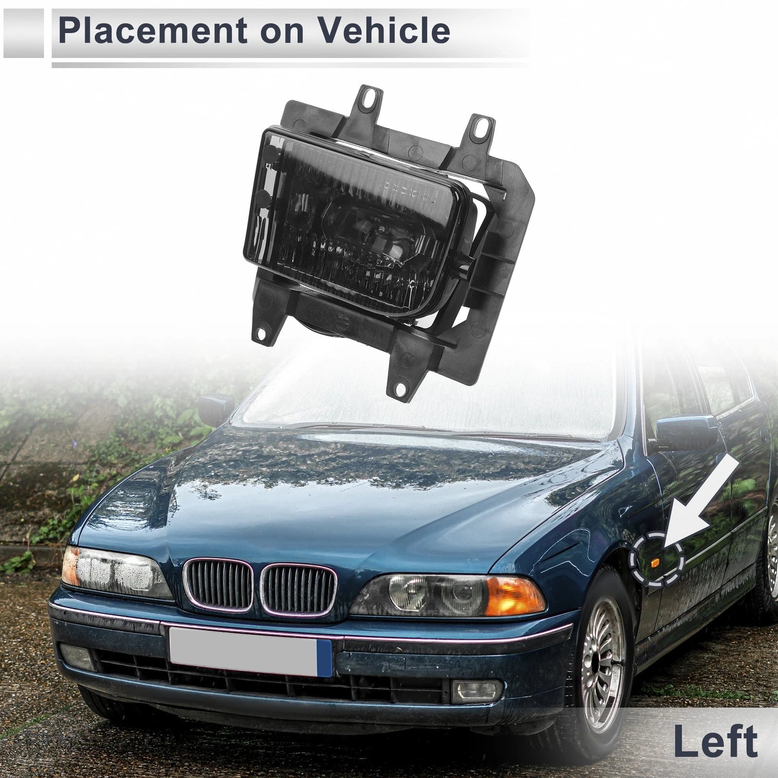 Left Front Bumper Side Marker Light Cover Replacement for BMW E30 (1982–1994)