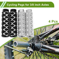 4 Pc Bike Pegs 100mm Circle Texture Cycling Foot Pegs for Black Silver