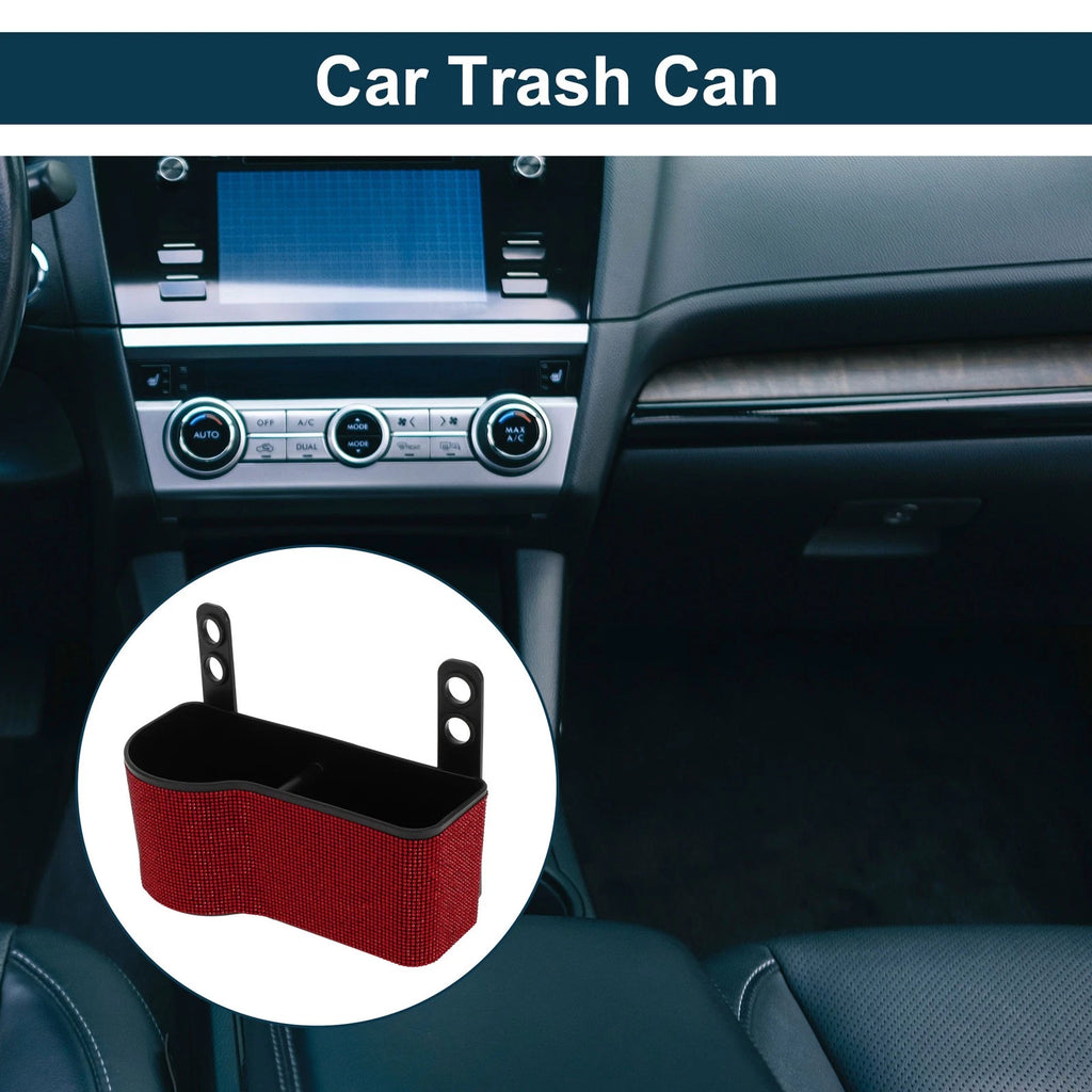 Car Trash Can for Front Seats (1 Pc) - Portable Plastic Bin - Red