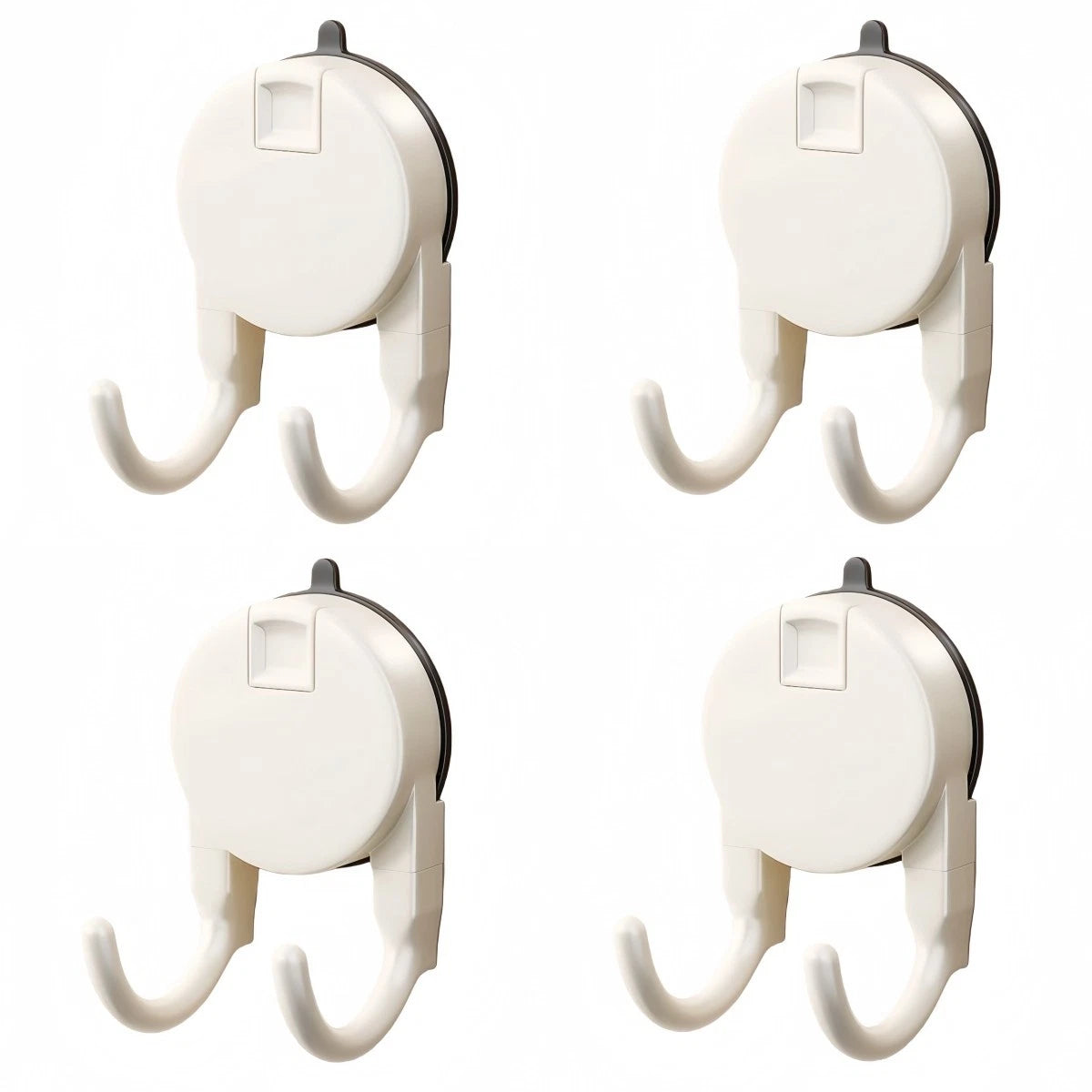 Set of 4 Suction Cup Towel Hooks for Bathroom Kitchen Storage Solutions