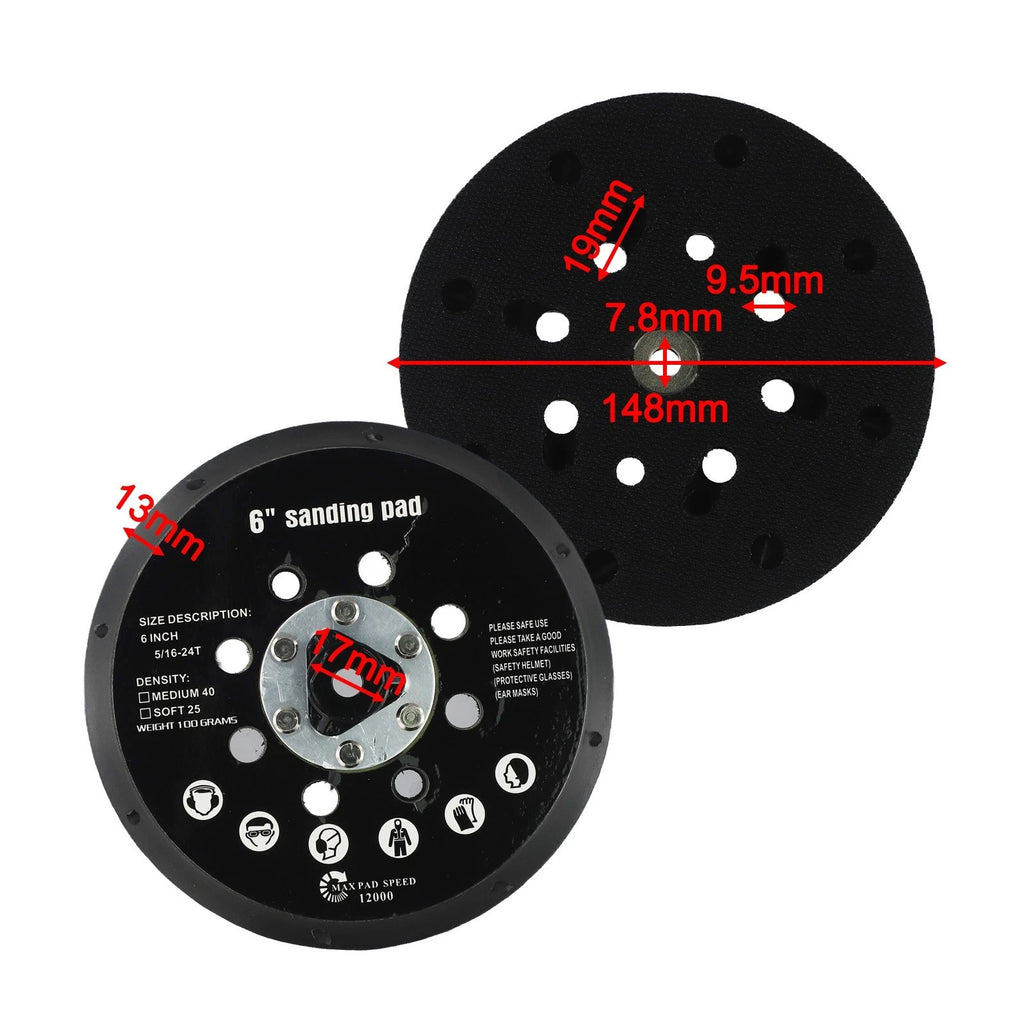 Performance Sander Backing Pad 150mm with Threaded Attachment