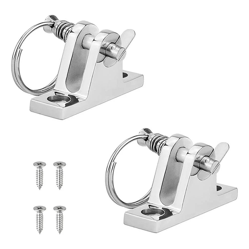 2X Bimini Top Deck Hinge for Marine Applications (Removable Pin Included)