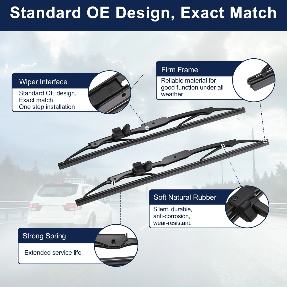 Set of 2 Rear Windshield Wipers for Toyota Sequoia (2001–2007) 8524234011