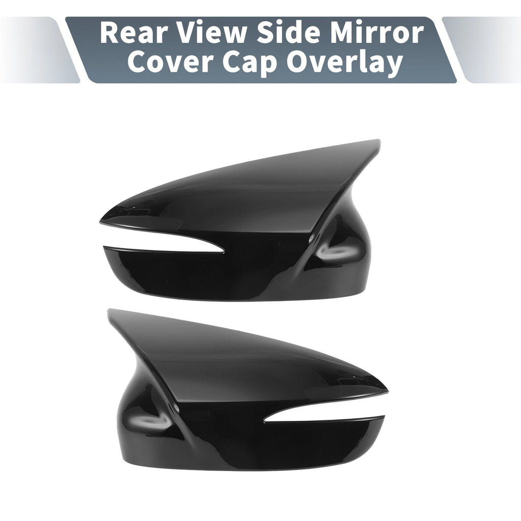 Pair Rearview Mirror Cover Overlay Gloss Black for Mazda CX-5 (2015–2016)