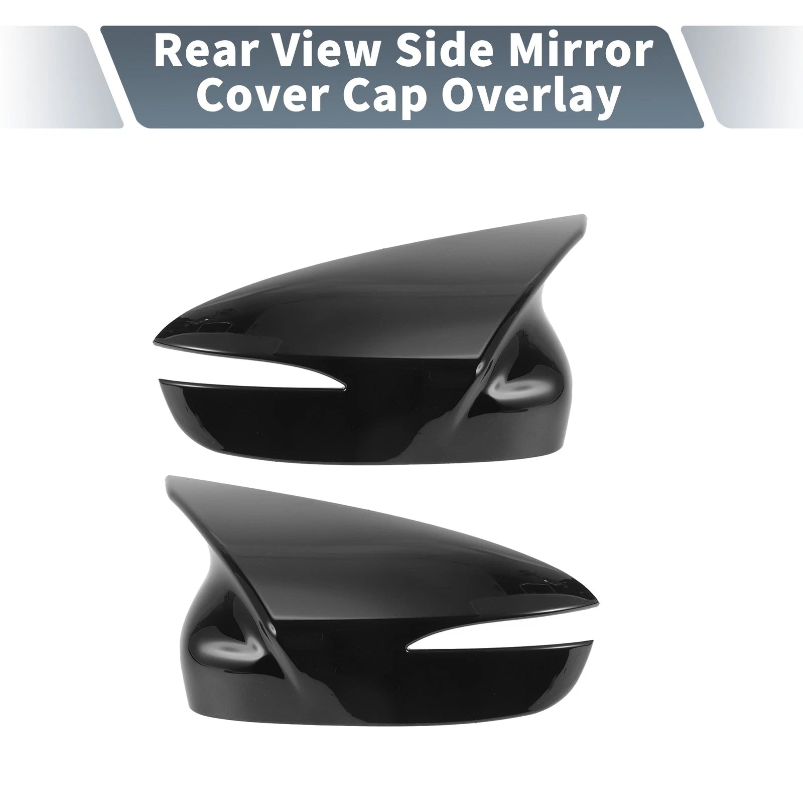 Pair Rearview Mirror Cover Overlay Gloss Black for Mazda CX-5 (2015–2016)