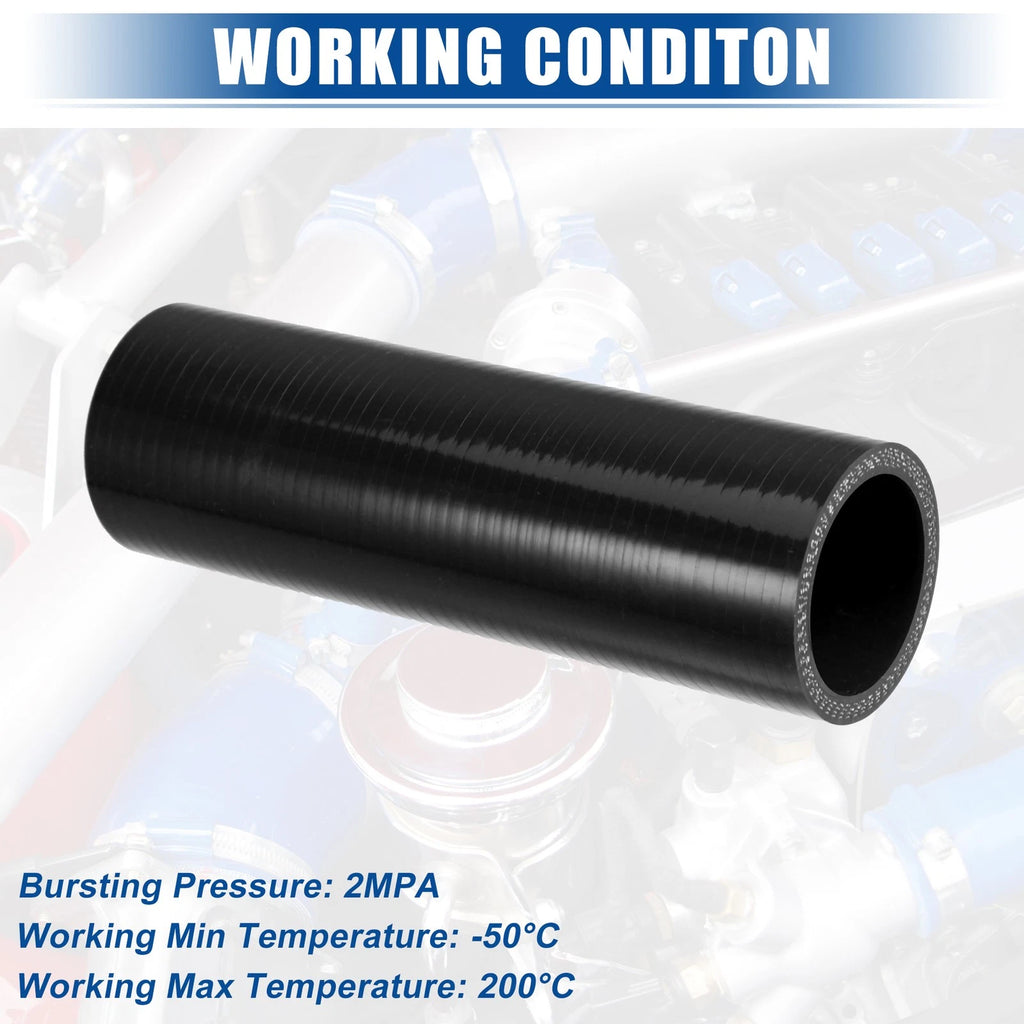 Silicone Reducer Hose Coupler 1.5" ID x 6" Length Black for Intercooler