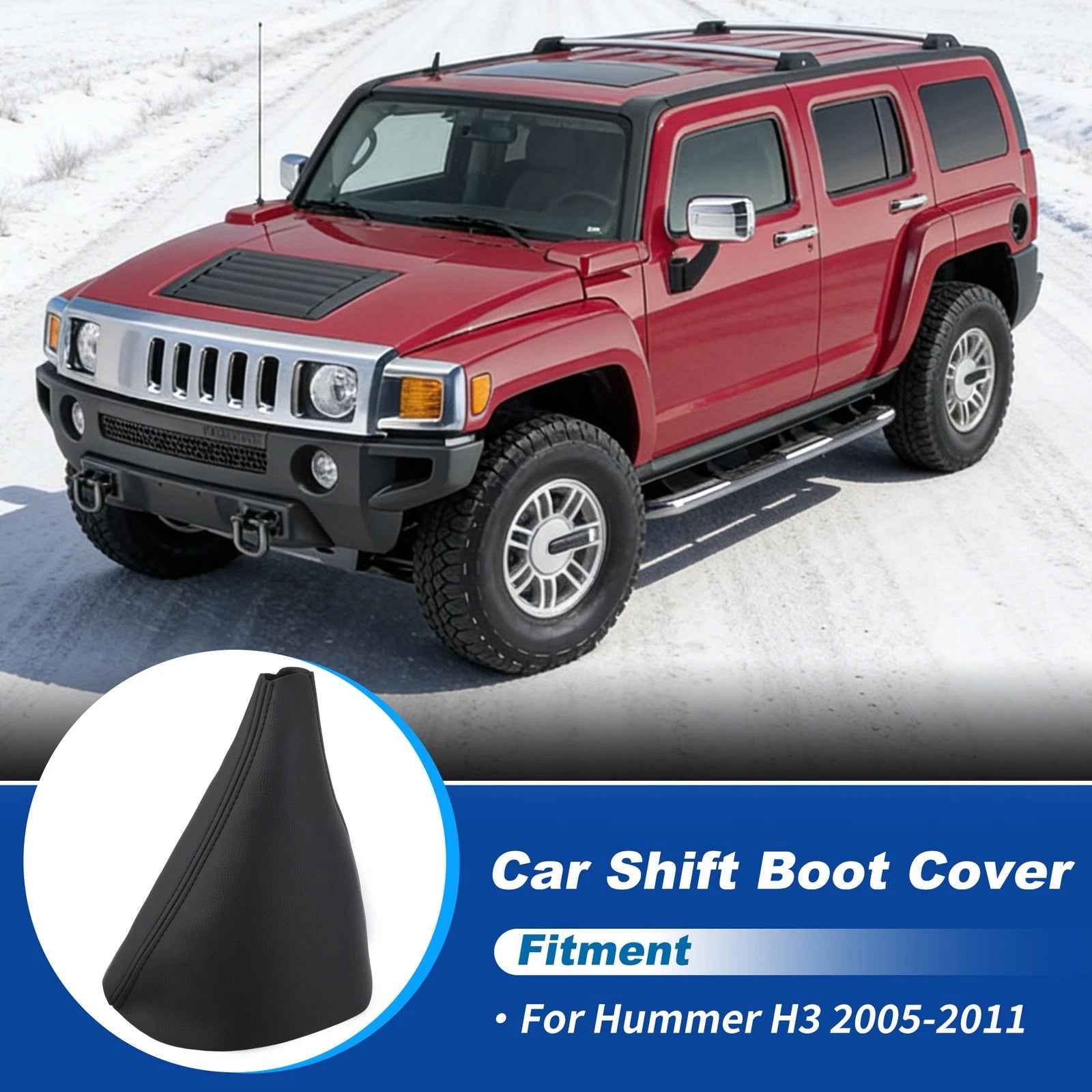 Shift Boot Cover for Hummer H3 (2005–2011) Black Microfiber Leather