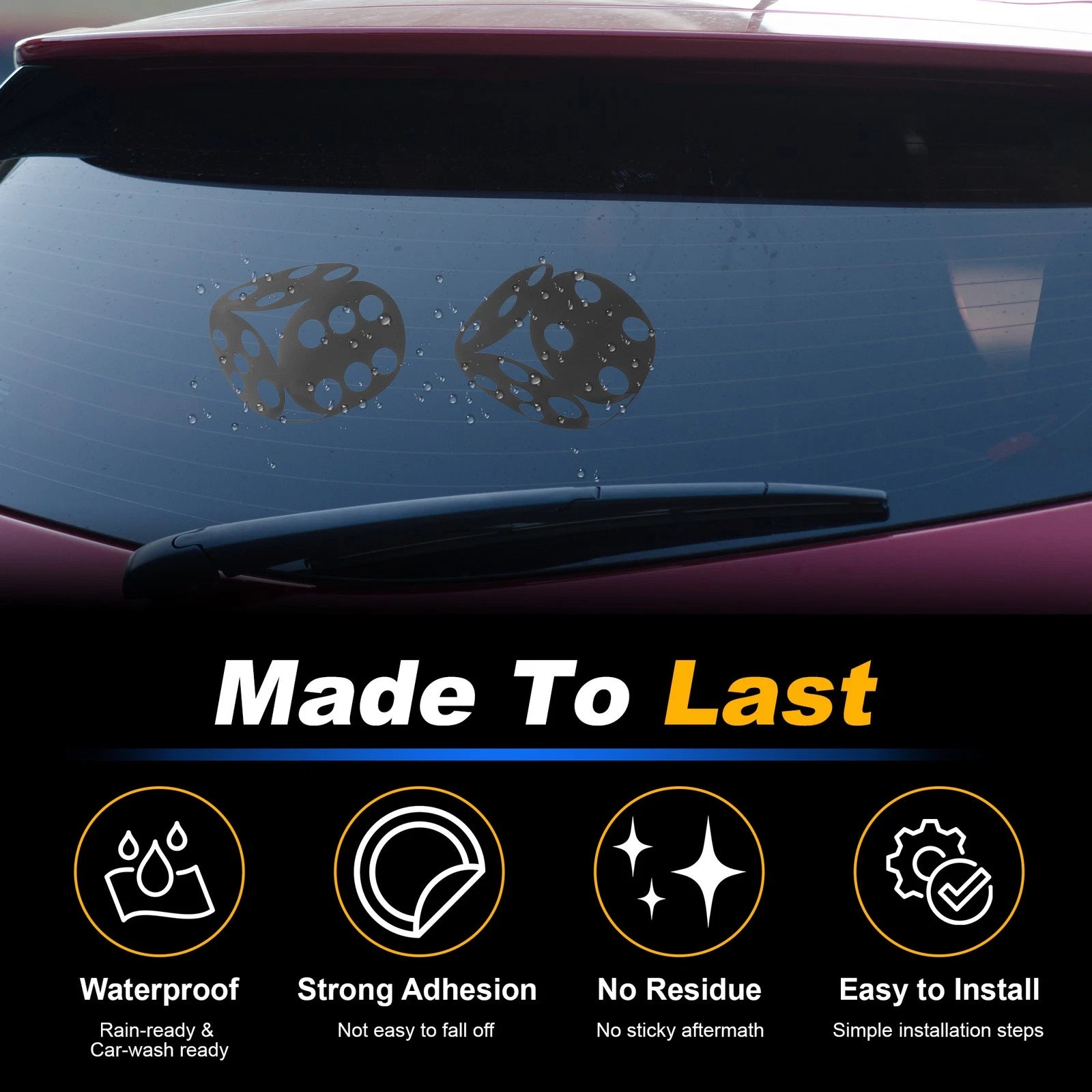 Reflective Bumper Decal for - Black Dice
