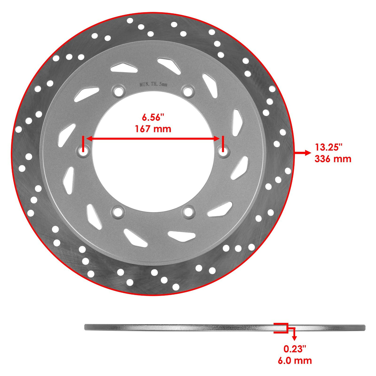 Front Rear Brake Disc Replacement for Honda VTX1300C VTX1300S VTX1300R (2003–2009)