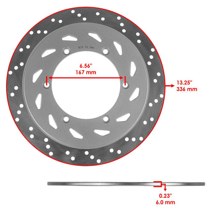 Front Rear Brake Disc Replacement for Honda VTX1300C VTX1300S VTX1300R (2003–2009)