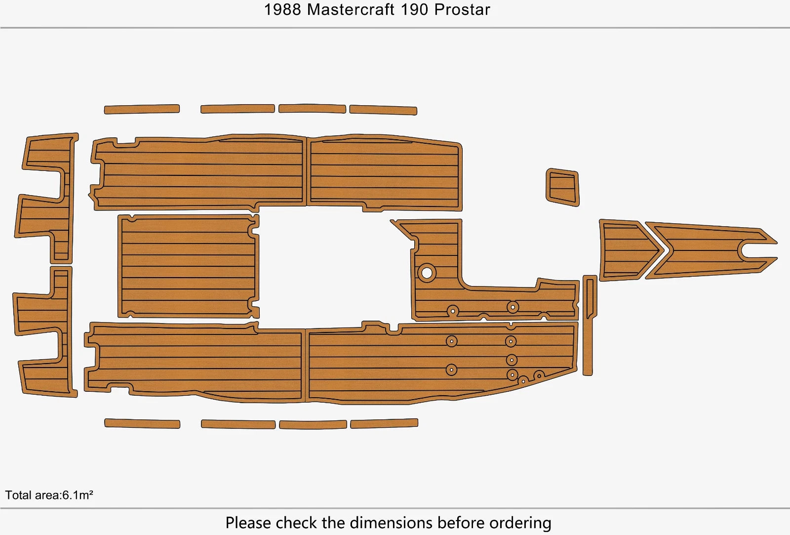 EVA Foam Teak Deck Floor for Mastercraft 190 Prostar (1988)
