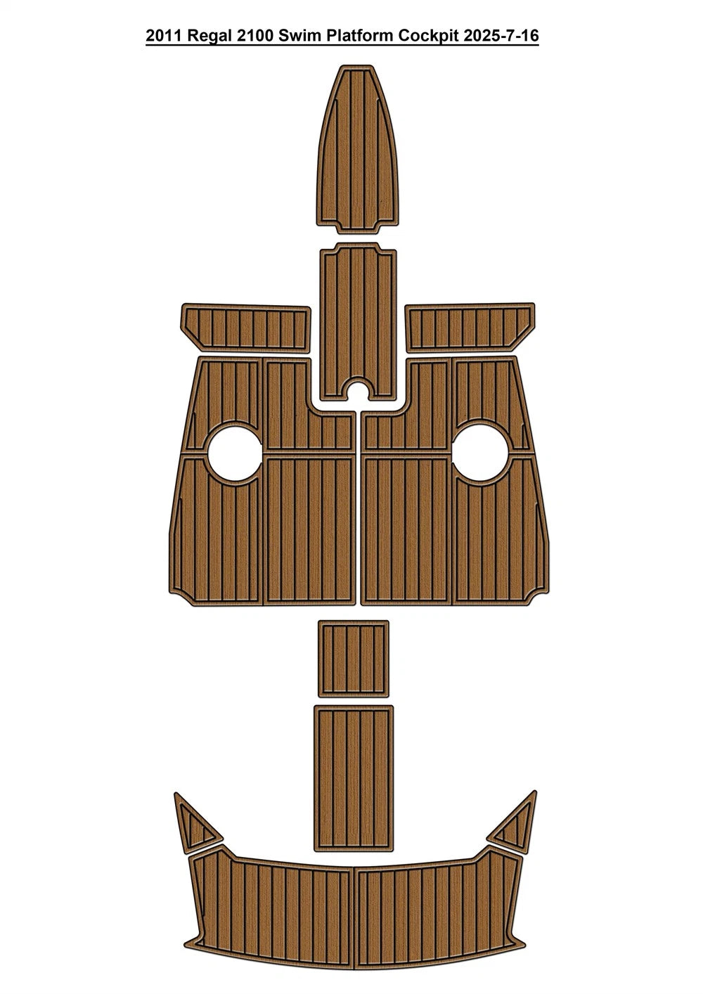 EVA Foam Teak Deck Floor Mat for Regal 2100 B Sport (2011)