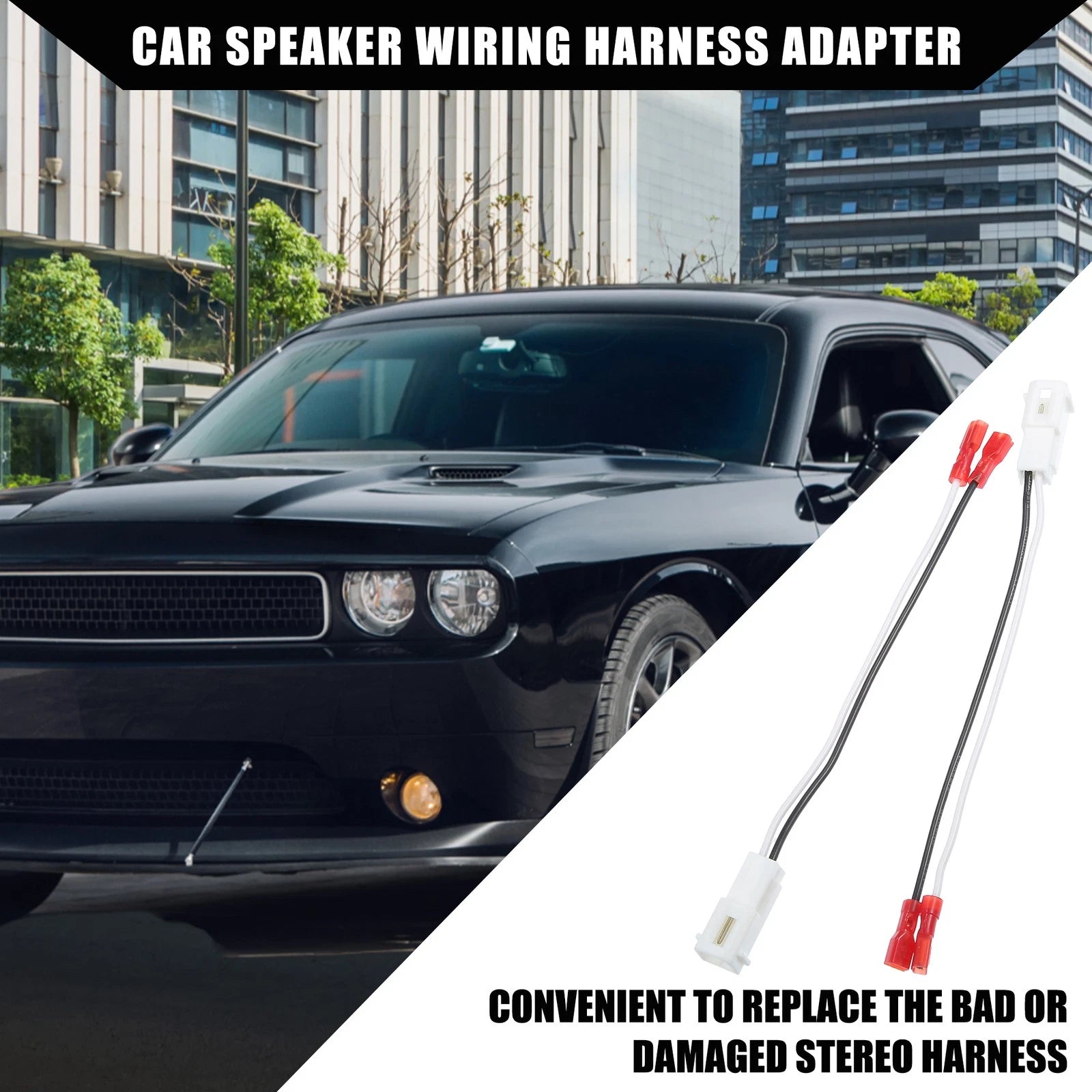 Dash Tweeter Speaker Wiring Harness Set for Dodge Jeep Chrysler (2 Pack)
