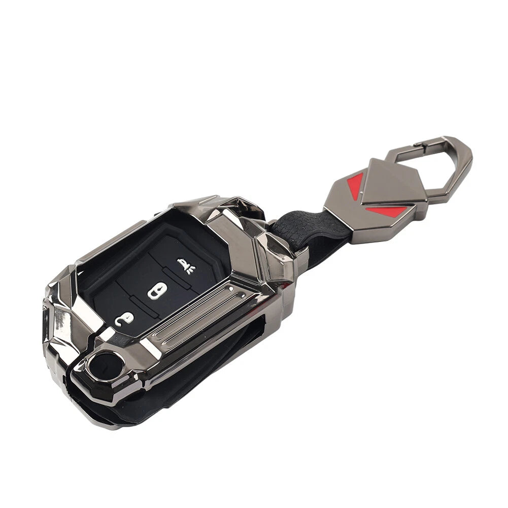 1x Black 3-Button Smart Keyless Remote Key Fob Cover For Jeep Wrangler 2018-2024