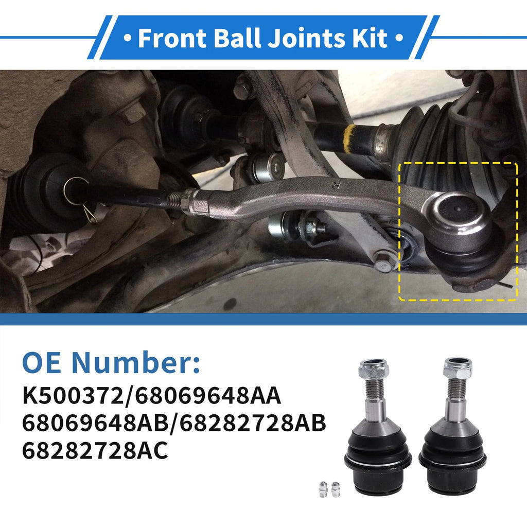 2 Pcs Lower Ball Joints Front and Rear Replacement for Dodge Durango (2011–2023)