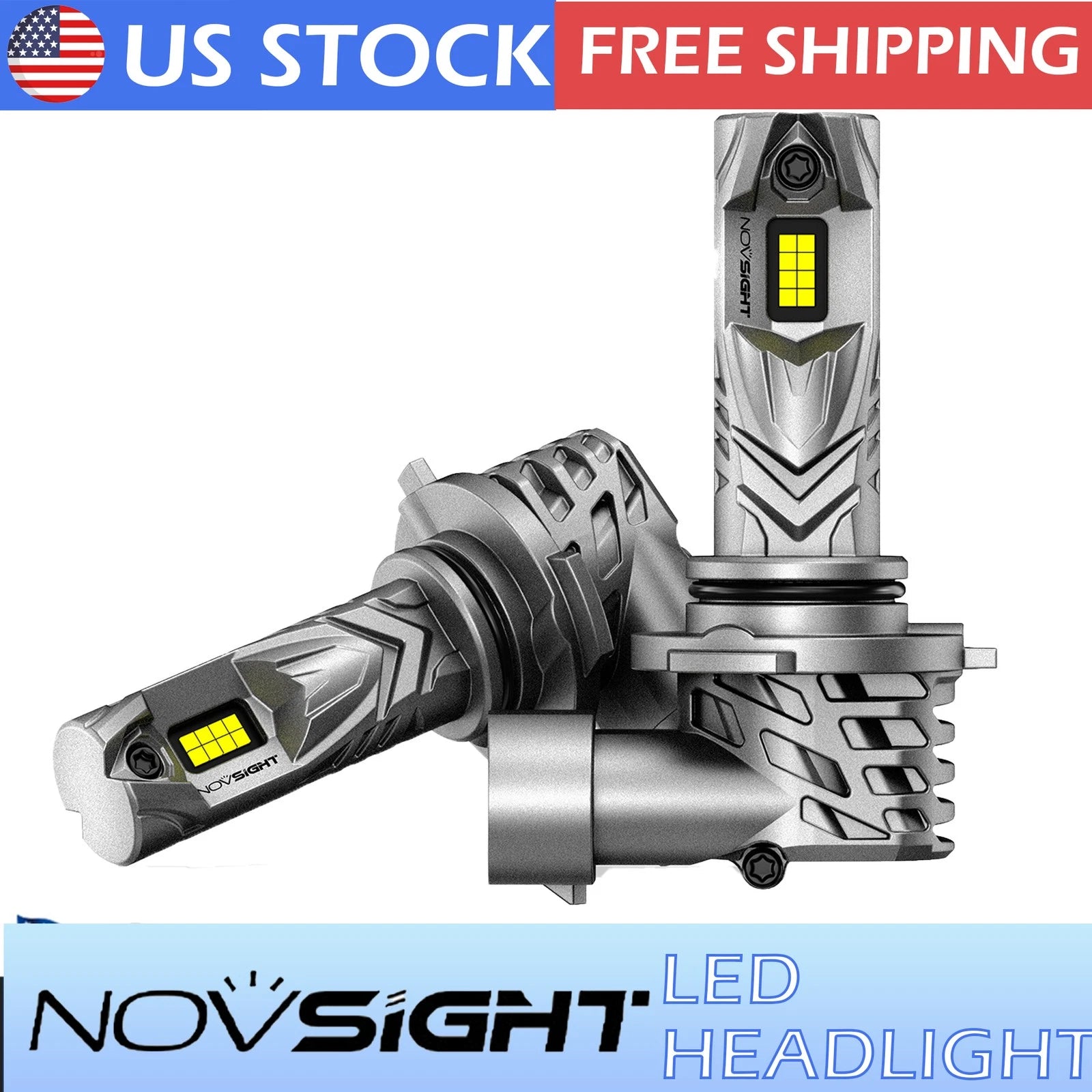 2X HB3 9005 LED Headlight Bulbs for 6500K White