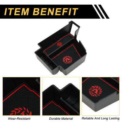 Center Console Armrest Organizer Tray for Volvo XC60 XC90 V60 S60 V90 (2017–2025) Red