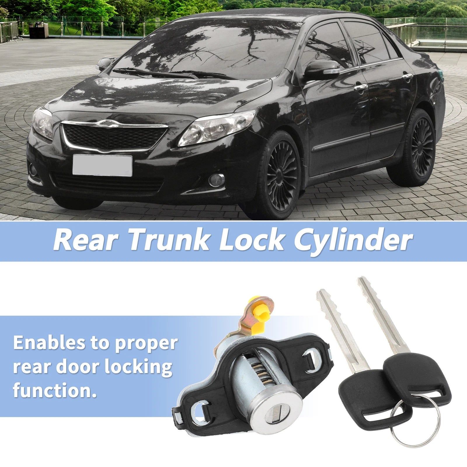 Trunk Lock Cylinder with 2 Keys Replacement for Toyota Corolla 1.8L (2003–2008)