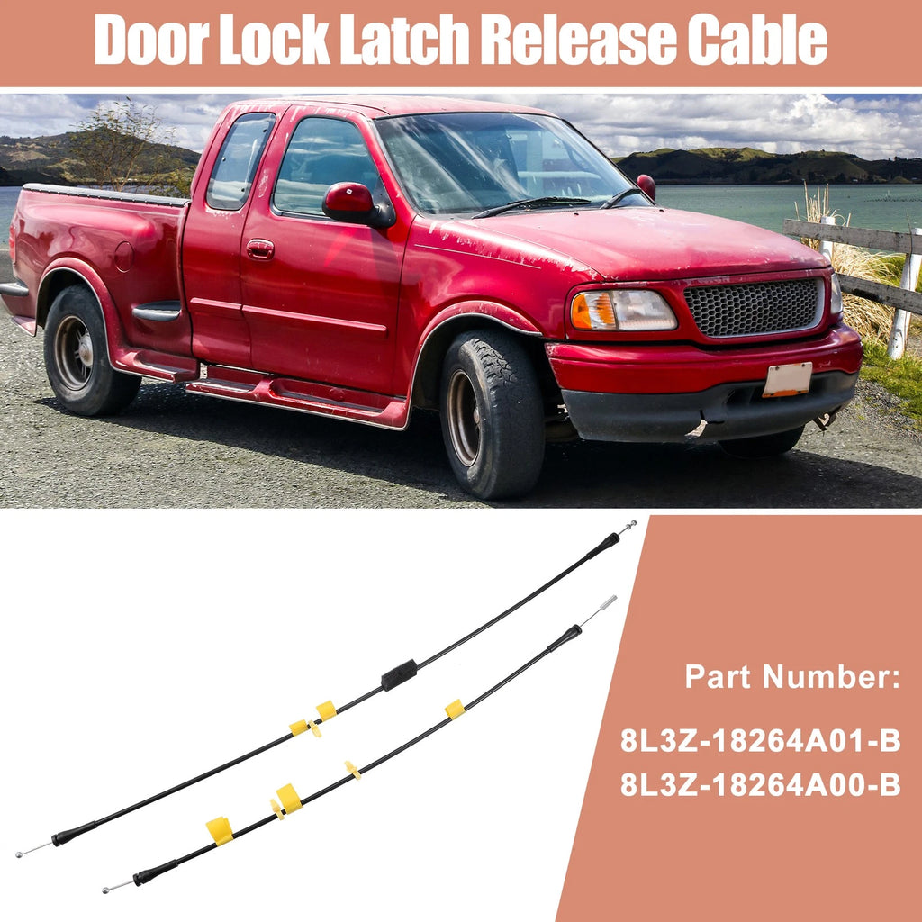 2pc Rear Door Latch Release Cable Left and Right for Ford F150 (2004–2008)