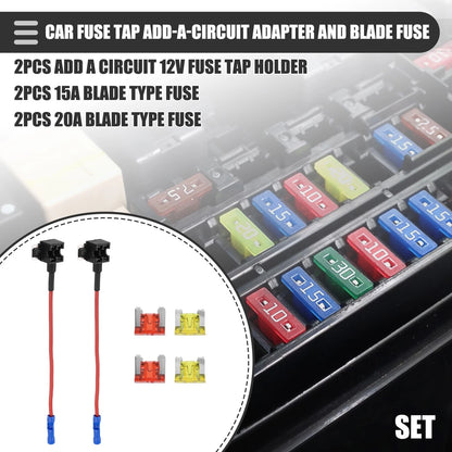 Circuit 12V Low Profile Mini Fuse Tap with 2x 10A 20A APS Fuses