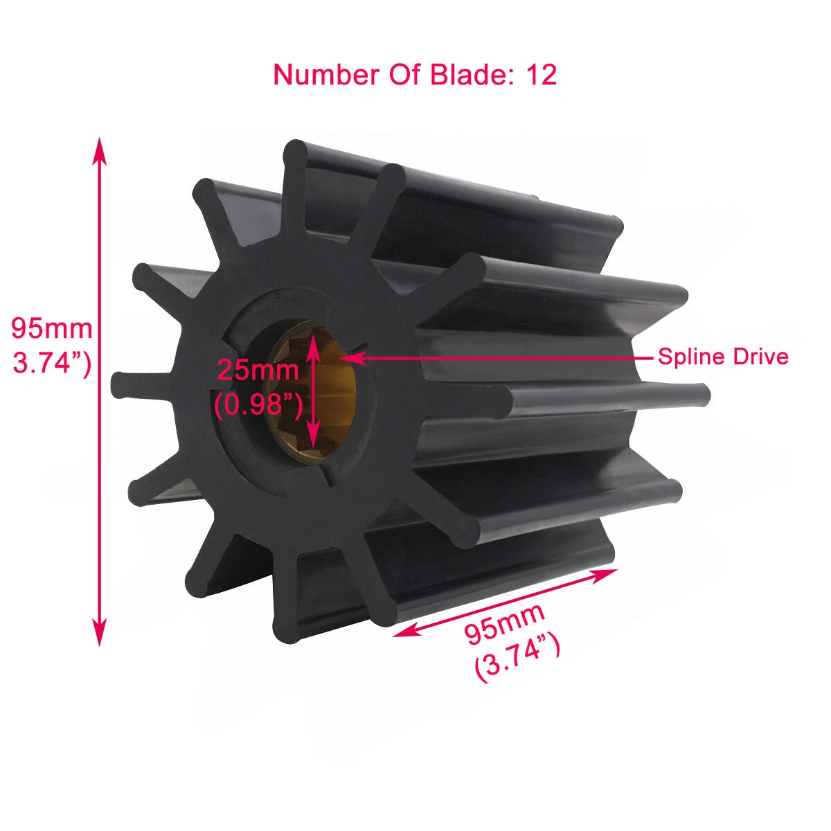 Impeller for Volvo Penta CEF 500163 3830459 ORB 15459