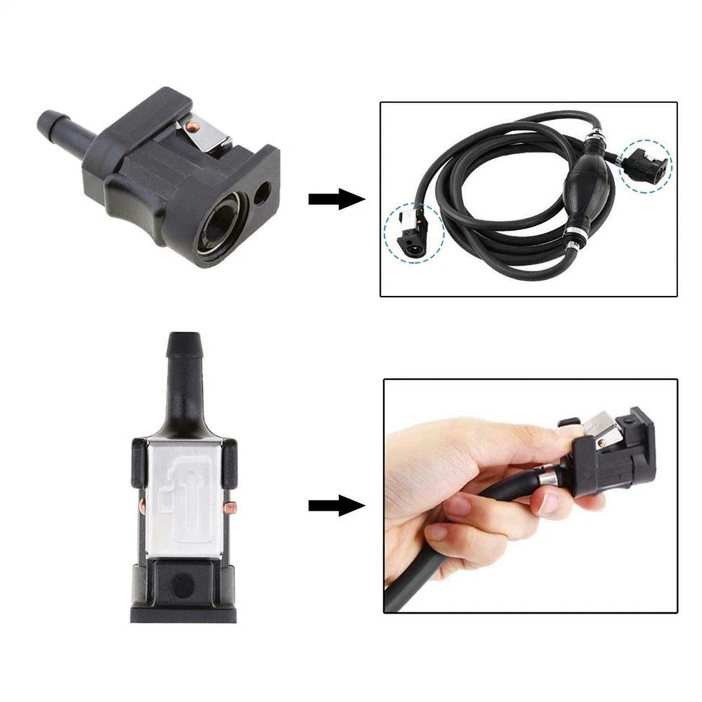 2Pcs Fuel Line Connector for Outboard Motor (7mm)