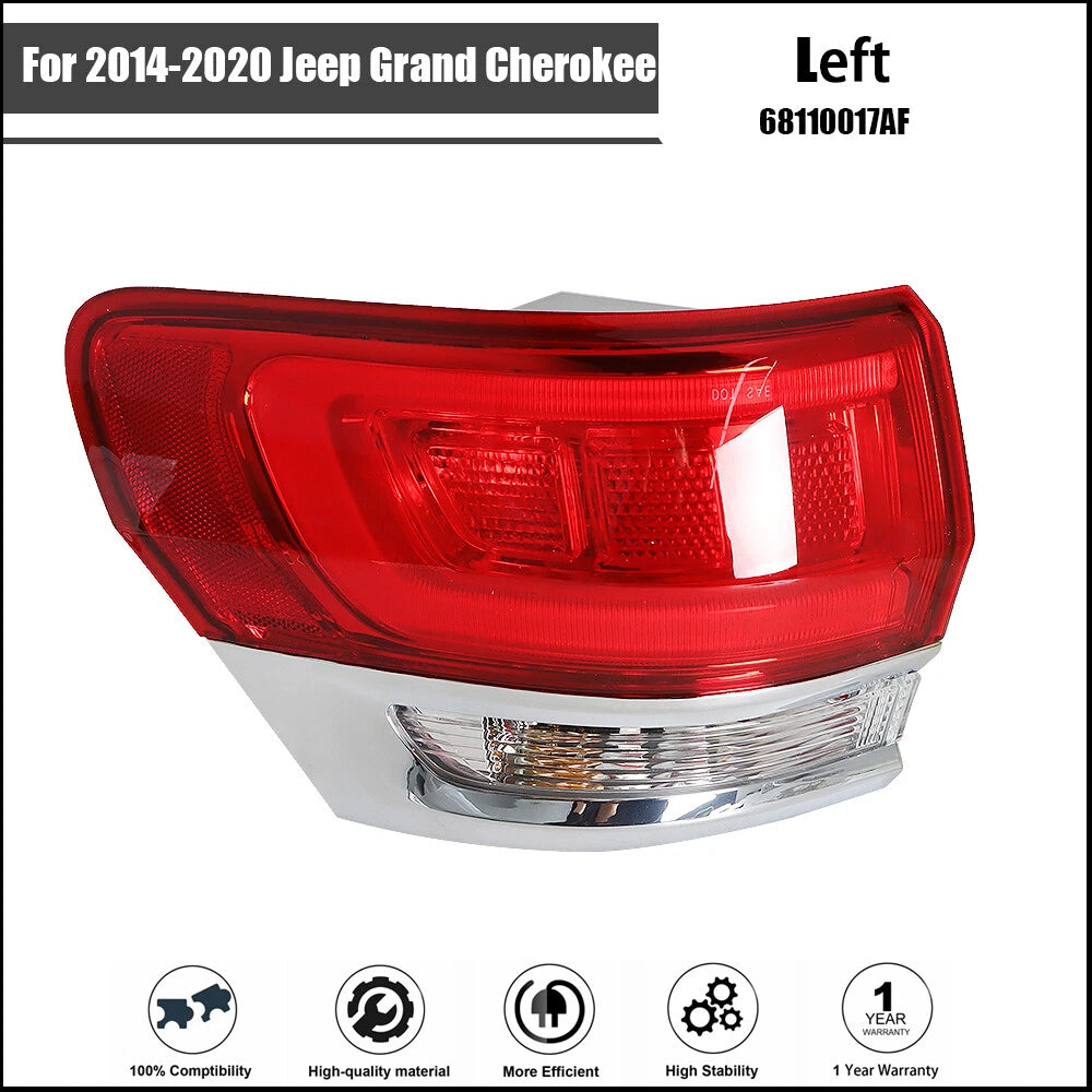 Driver Side Halogen Outer Red Brake Tail Light for Jeep Grand Cherokee (2014–2020)