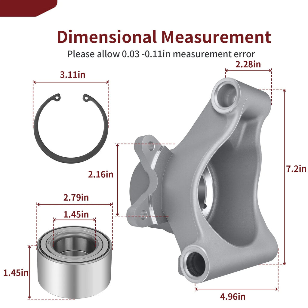 Left Rear Wheel Carrier with Bearing for Polaris Sportsman X2 800 EFI (2007–2009)