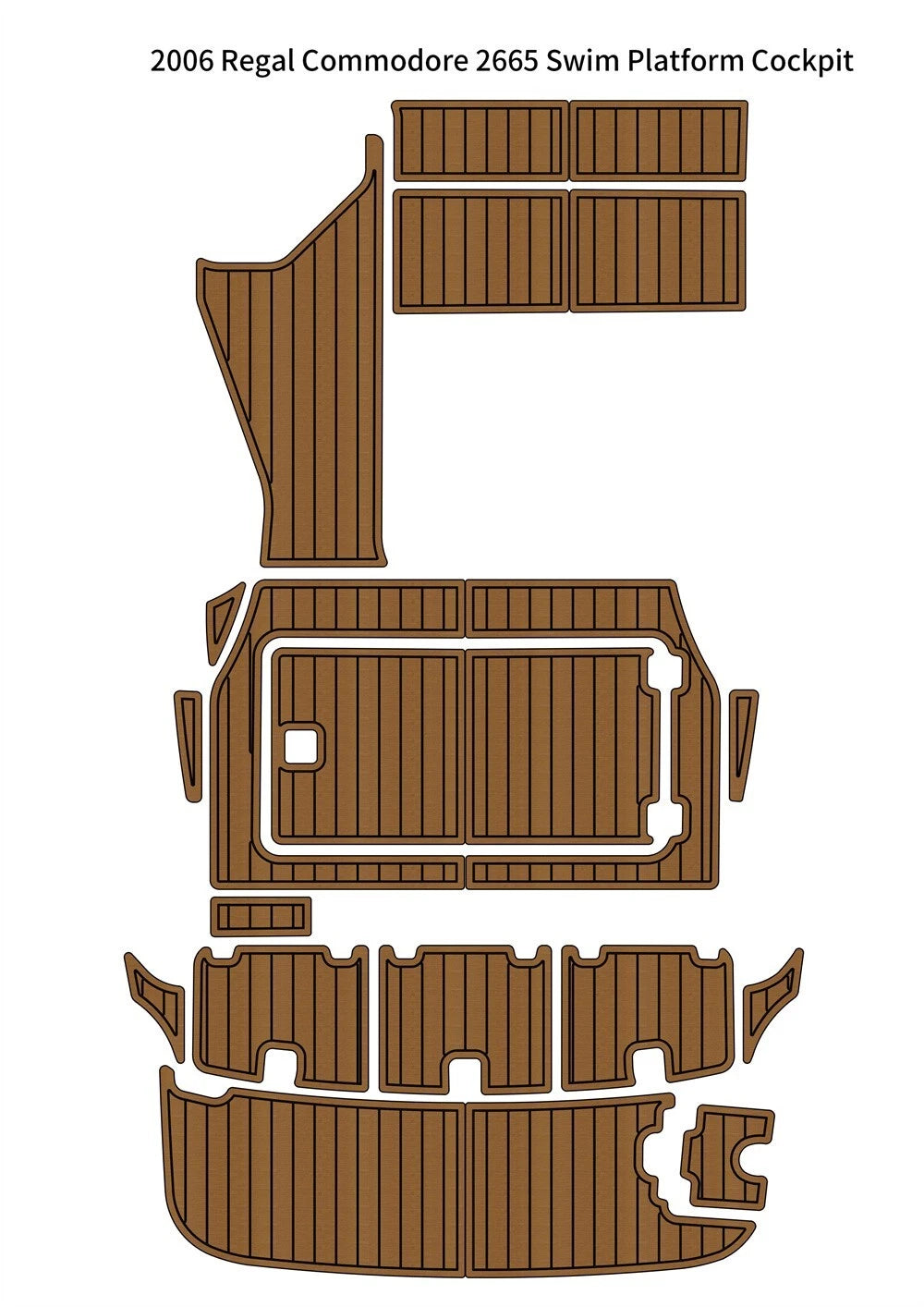 EVA Foam Teak Flooring Cockpit Pad for Regal Commodore 2665 (2006)