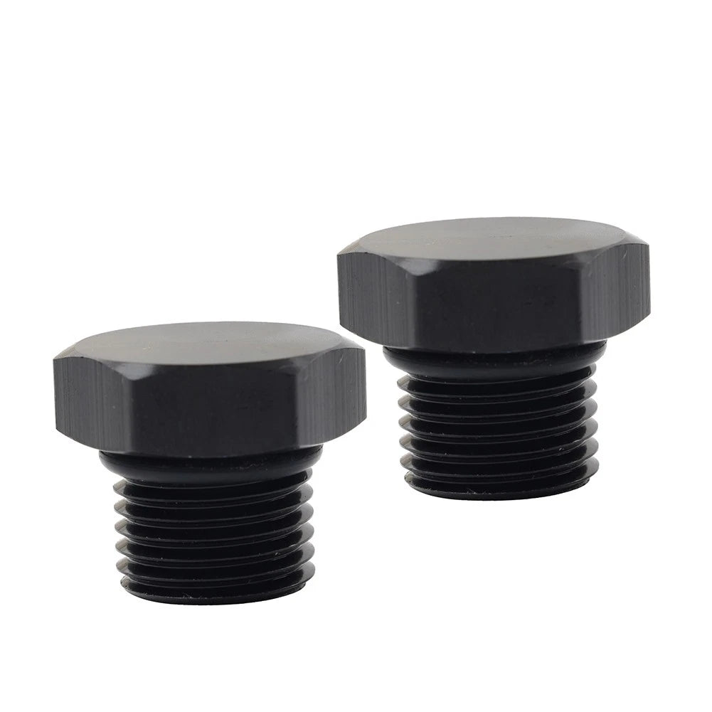 2Pcs Aluminum 6AN AN6 Block Off Cap ORB Plug Male Fitting Adapters