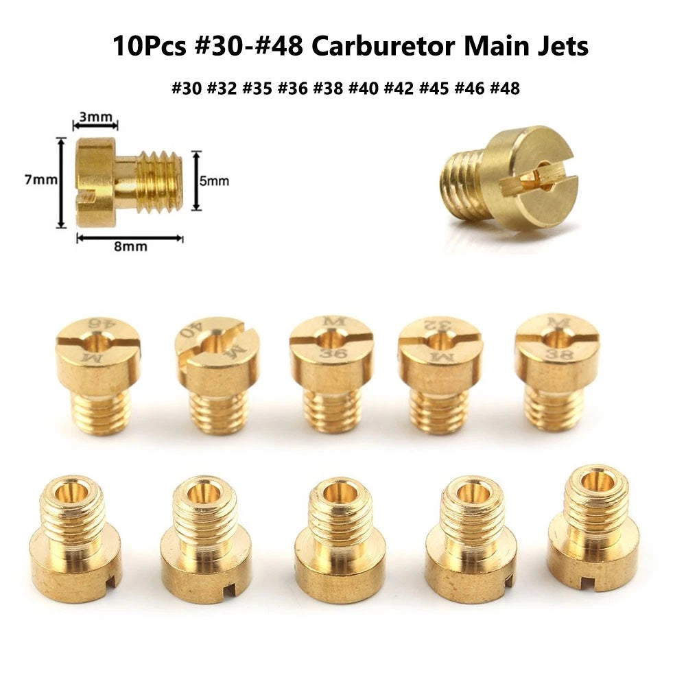 10Pcs M5 Carburetor Main Jet for Dellorto SHA SHB UA UB PHBG VHB-CS