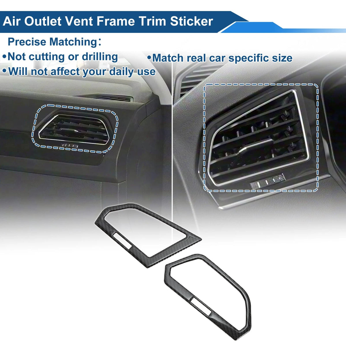 Air Condition Outlet Vent Trim Cover Frame for Volkswagen Tiguan (2018–2024)