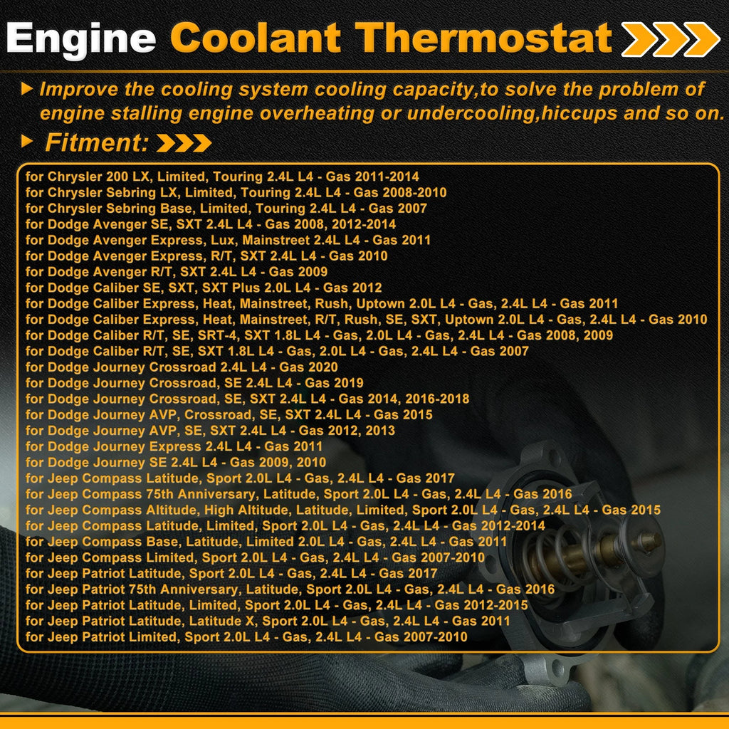 Engine Coolant Thermostat 658170 for Chrysler 200 (2011–2014)