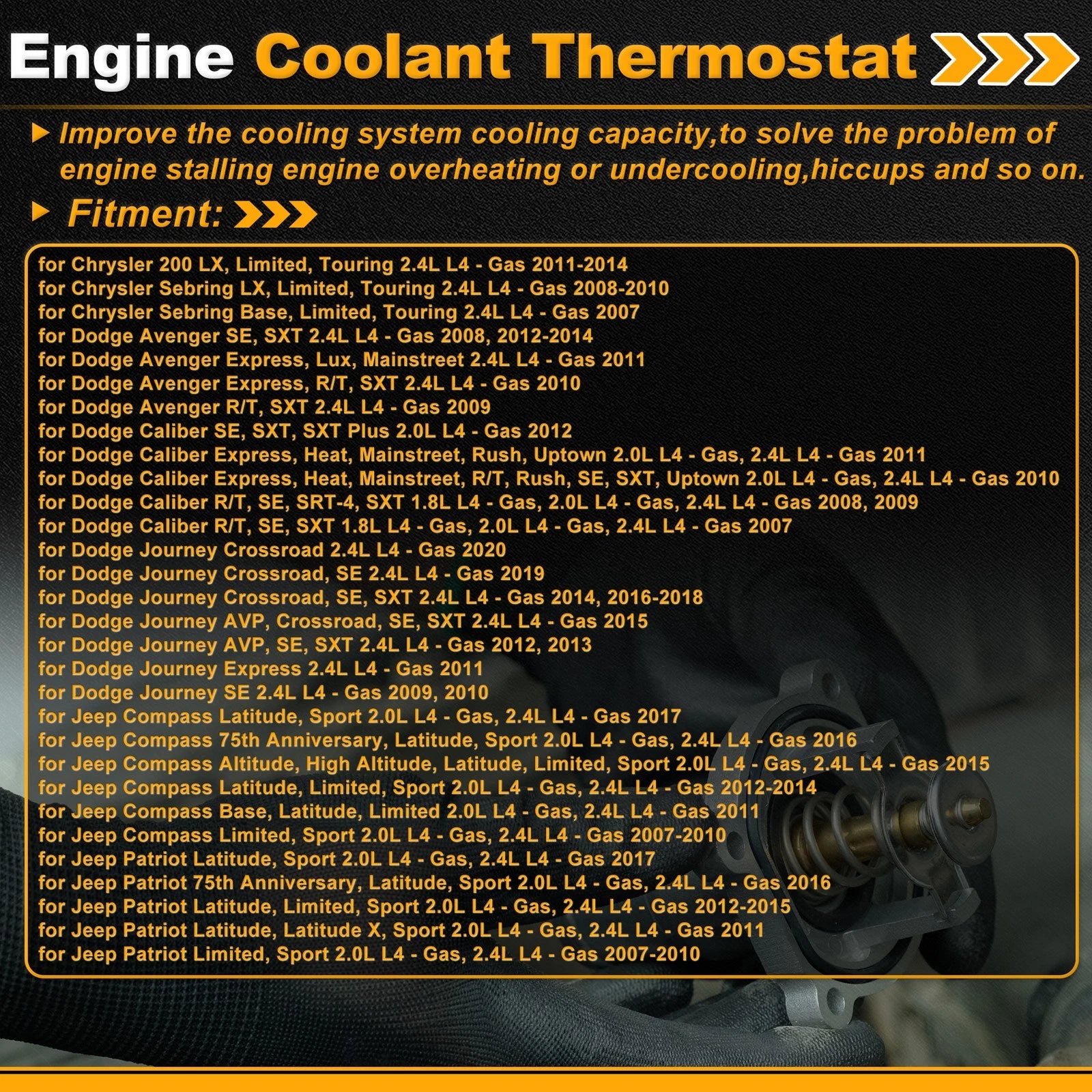 Engine Coolant Thermostat 658170 for Chrysler 200 (2011–2014)